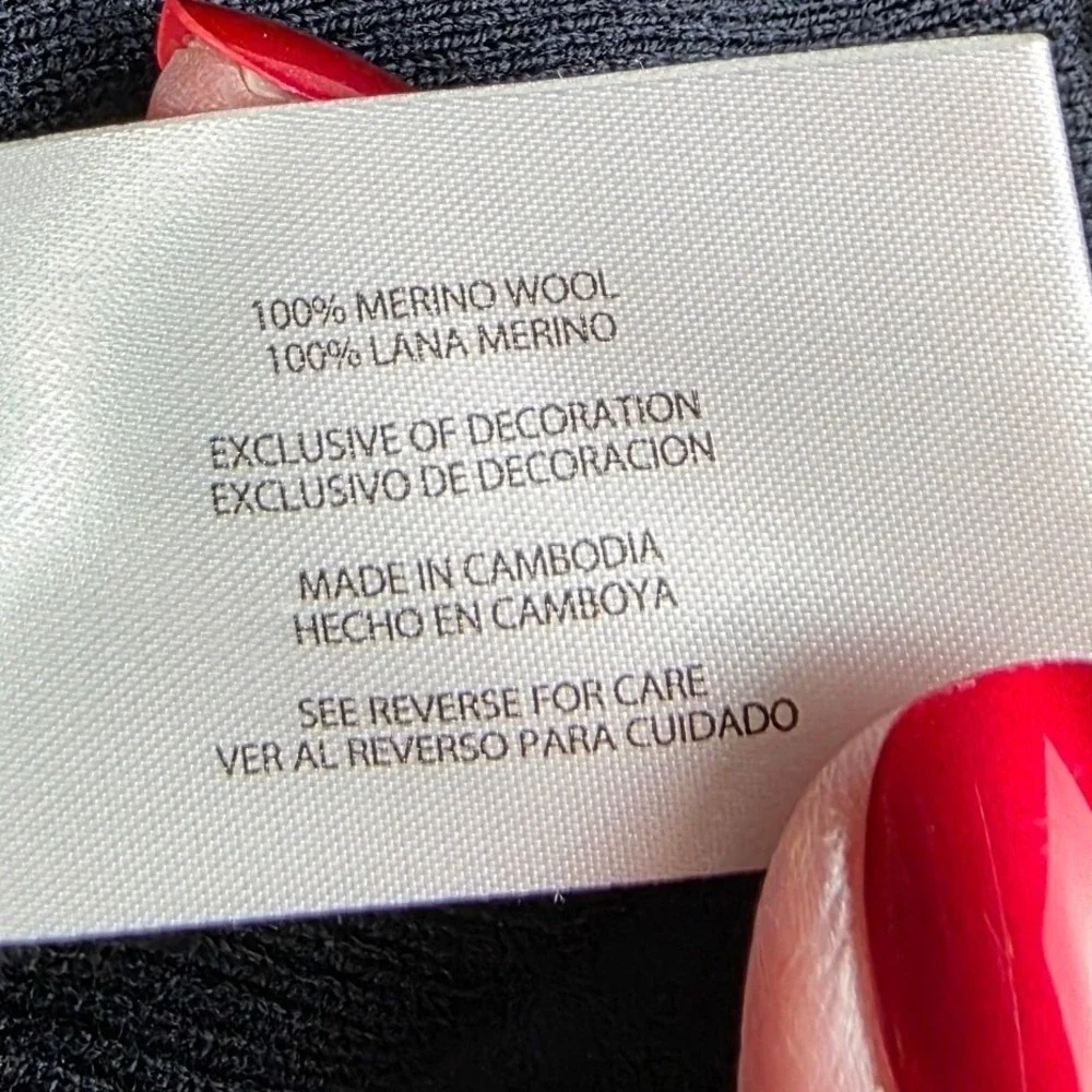 Banana Republic Men‎ XL 100% Merino Wool Sweater Black Academia Preppy Layering